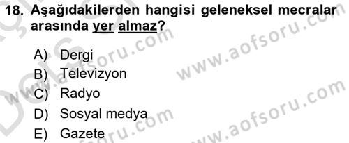 Reklamcılık Dersi 2018 - 2019 Yılı 3 Ders Sınav Soruları 18. Soru