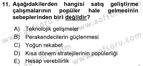 Reklamcılık Dersi Ara Sınavı Deneme Sınav Soruları 11. Soru