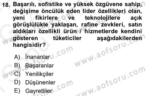 Reklamcılık Dersi 2018 - 2019 Yılı (Final) Dönem Sonu Sınav Soruları 18. Soru