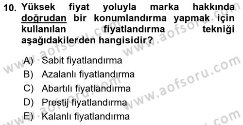 Reklamcılık Dersi 2020 - 2021 Yılı Yaz Okulu Sınav Soruları 10. Soru