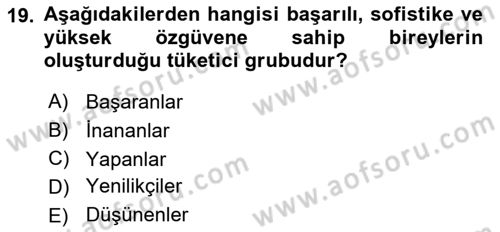 Reklamcılık Dersi 2020 - 2021 Yılı Yaz Okulu Sınav Soruları 19. Soru