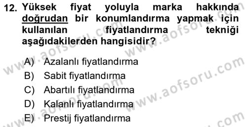 Reklamcılık Dersi 2021 - 2022 Yılı (Vize) Ara Sınav Soruları 12. Soru