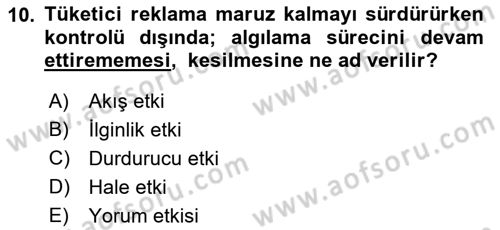 Reklamcılık Dersi 2021 - 2022 Yılı (Final) Dönem Sonu Sınav Soruları 10. Soru