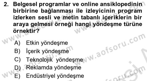 Reklamcılık Dersi 2021 - 2022 Yılı (Final) Dönem Sonu Sınav Soruları 2. Soru
