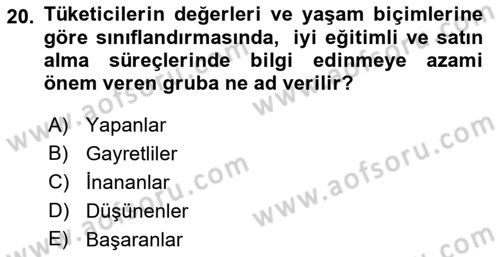 Reklamcılık Dersi 2021 - 2022 Yılı (Final) Dönem Sonu Sınav Soruları 20. Soru