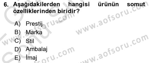 Reklamcılık Dersi 2021 - 2022 Yılı (Final) Dönem Sonu Sınav Soruları 6. Soru