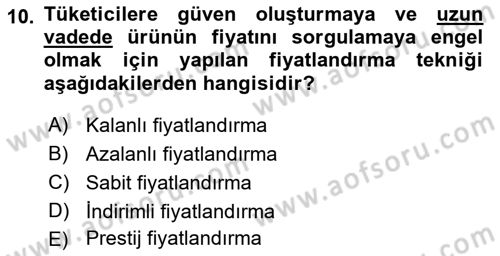 Reklamcılık Dersi 2021 - 2022 Yılı Yaz Okulu Sınav Soruları 10. Soru