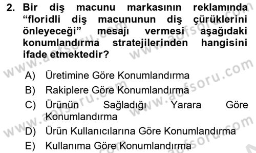 Reklamcılık Dersi 2021 - 2022 Yılı Yaz Okulu Sınav Soruları 2. Soru
