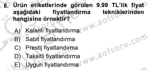 Reklamcılık Dersi 2021 - 2022 Yılı Yaz Okulu Sınav Soruları 8. Soru