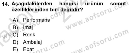 Reklamcılık Dersi 2022 - 2023 Yılı (Vize) Ara Sınavı 14. Soru