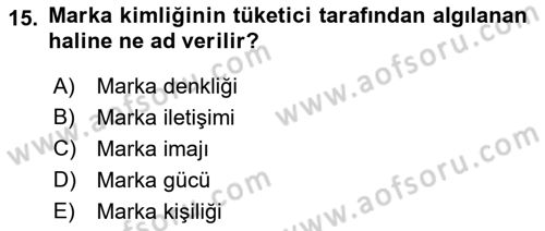 Reklamcılık Dersi 2022 - 2023 Yılı (Vize) Ara Sınavı 15. Soru