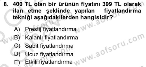 Reklamcılık Dersi 2022 - 2023 Yılı (Vize) Ara Sınavı 8. Soru