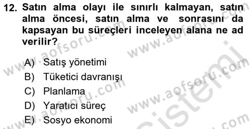 Reklamcılık Dersi 2022 - 2023 Yılı (Final) Dönem Sonu Sınav Soruları 12. Soru