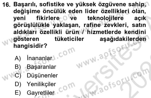 Reklamcılık Dersi 2022 - 2023 Yılı (Final) Dönem Sonu Sınav Soruları 16. Soru