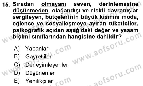 Reklamcılık Dersi 2022 - 2023 Yılı Yaz Okulu Sınav Soruları 15. Soru