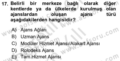 Reklamcılık Dersi 2022 - 2023 Yılı Yaz Okulu Sınav Soruları 17. Soru