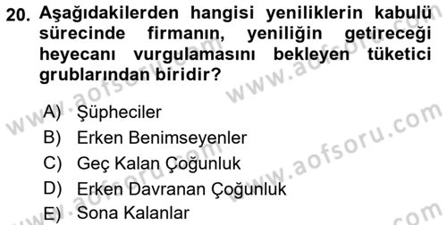 Reklamcılık Dersi 2022 - 2023 Yılı Yaz Okulu Sınav Soruları 20. Soru