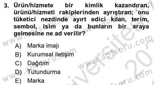 Reklamcılık Dersi 2022 - 2023 Yılı Yaz Okulu Sınav Soruları 3. Soru