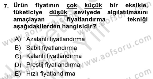 Reklamcılık Dersi 2022 - 2023 Yılı Yaz Okulu Sınav Soruları 7. Soru