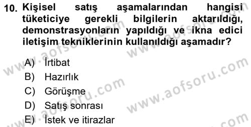 Reklamcılık Dersi 2023 - 2024 Yılı (Final) Dönem Sonu Sınav Soruları 10. Soru