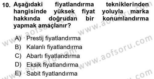 Reklamcılık Dersi 2024 - 2025 Yılı (Vize) Ara Sınav Soruları 10. Soru