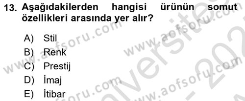 Reklamcılık Dersi Ara Sınavı Deneme Sınav Soruları 13. Soru