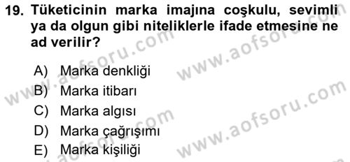 Reklamcılık Dersi Ara Sınavı Deneme Sınav Soruları 19. Soru