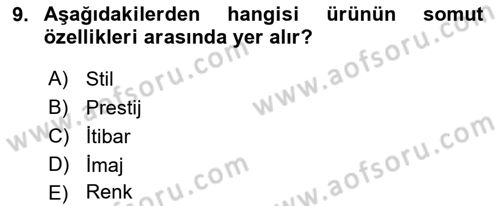 Reklamcılık Dersi 2024 - 2025 Yılı (Final) Dönem Sonu Sınav Soruları 9. Soru