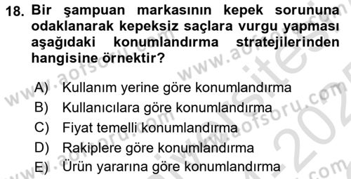 Reklamcılık Dersi 2024 - 2025 Yılı Yaz Okulu Sınav Soruları 18. Soru