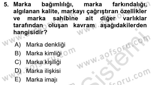 Reklamcılık Dersi 2024 - 2025 Yılı Yaz Okulu Sınav Soruları 5. Soru