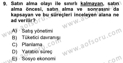 Reklamcılık Dersi 2024 - 2025 Yılı Yaz Okulu Sınav Soruları 9. Soru