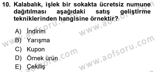 Reklamcılık Dersi 2025 - 2026 Yılı (Vize) Ara Sınav Soruları 10. Soru