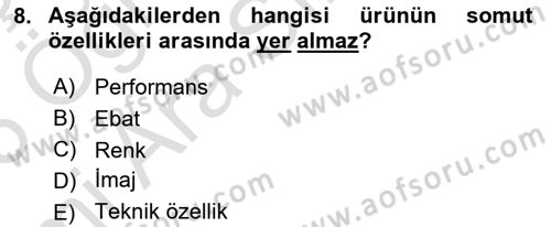 Reklamcılık Dersi 2025 - 2026 Yılı (Vize) Ara Sınav Soruları 8. Soru