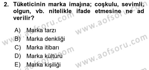 Reklamcılık Dersi 2025 - 2026 Yılı (Final) Dönem Sonu Sınav Soruları 2. Soru