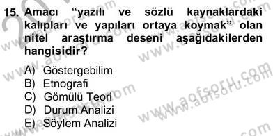 Marka İletişiminde Analiz ve Araştırma 2 Dersi 2012 - 2013 Yılı (Vize) Ara Sınav Soruları 15. Soru