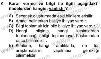 Marka İletişiminde Analiz ve Araştırma 2 Dersi 2012 - 2013 Yılı (Vize) Ara Sınav Soruları 9. Soru