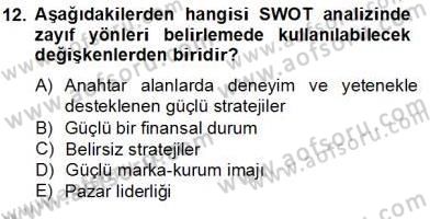 Marka İletişiminde Analiz ve Araştırma 2 Dersi 2012 - 2013 Yılı (Final) Dönem Sonu Sınav Soruları 12. Soru