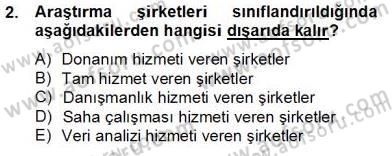Marka İletişiminde Analiz ve Araştırma 2 Dersi 2012 - 2013 Yılı (Final) Dönem Sonu Sınav Soruları 2. Soru