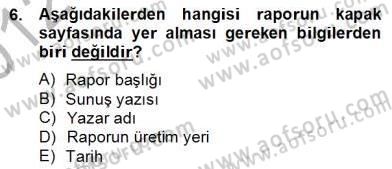 Marka İletişiminde Analiz ve Araştırma 2 Dersi 2012 - 2013 Yılı (Final) Dönem Sonu Sınav Soruları 6. Soru