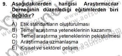 Marka İletişiminde Analiz ve Araştırma 2 Dersi 2012 - 2013 Yılı (Final) Dönem Sonu Sınav Soruları 9. Soru
