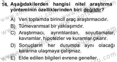 Marka İletişiminde Analiz ve Araştırma 2 Dersi 2013 - 2014 Yılı (Vize) Ara Sınav Soruları 14. Soru
