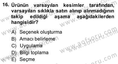 Marka İletişiminde Analiz ve Araştırma 2 Dersi 2013 - 2014 Yılı (Vize) Ara Sınav Soruları 16. Soru