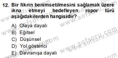 Marka İletişiminde Analiz ve Araştırma 2 Dersi 2013 - 2014 Yılı (Final) Dönem Sonu Sınav Soruları 12. Soru