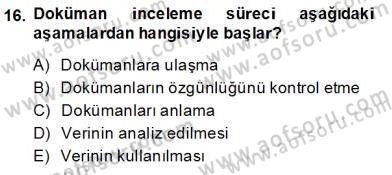 Marka İletişiminde Analiz ve Araştırma 2 Dersi 2013 - 2014 Yılı (Final) Dönem Sonu Sınav Soruları 16. Soru
