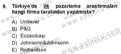 Marka İletişiminde Analiz ve Araştırma 2 Dersi 2013 - 2014 Yılı (Final) Dönem Sonu Sınav Soruları 9. Soru