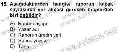 Marka İletişiminde Analiz ve Araştırma 2 Dersi 2013 - 2014 Yılı Tek Ders Sınav Soruları 15. Soru