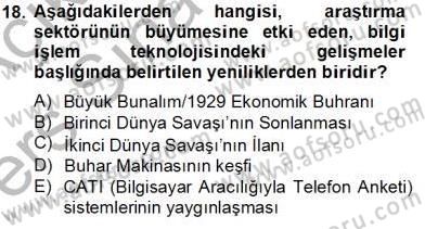 Marka İletişiminde Analiz ve Araştırma 2 Dersi 2013 - 2014 Yılı Tek Ders Sınav Soruları 18. Soru