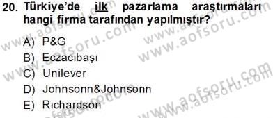 Marka İletişiminde Analiz ve Araştırma 2 Dersi 2013 - 2014 Yılı Tek Ders Sınav Soruları 20. Soru