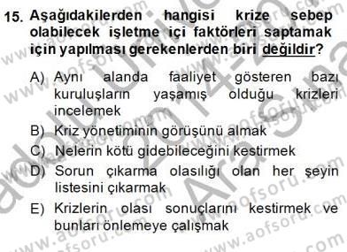 Marka İletişiminde Analiz ve Araştırma 2 Dersi 2014 - 2015 Yılı (Vize) Ara Sınav Soruları 15. Soru