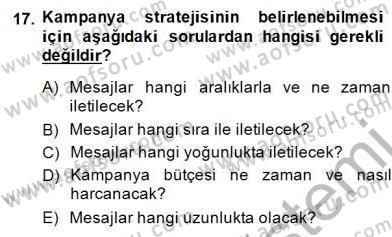 Marka İletişiminde Analiz ve Araştırma 2 Dersi 2014 - 2015 Yılı (Vize) Ara Sınav Soruları 17. Soru